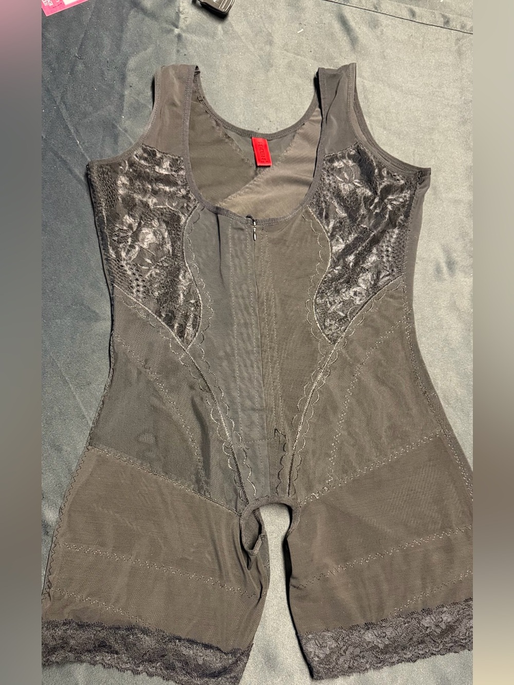Black Lace Trim Shapewear Bodysuit